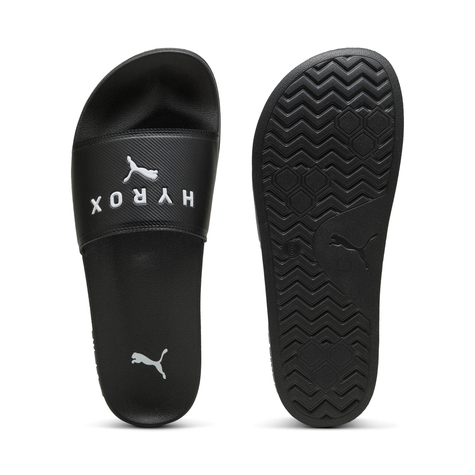 puma x hyrox leadcat 2.0 slides in black, size 10