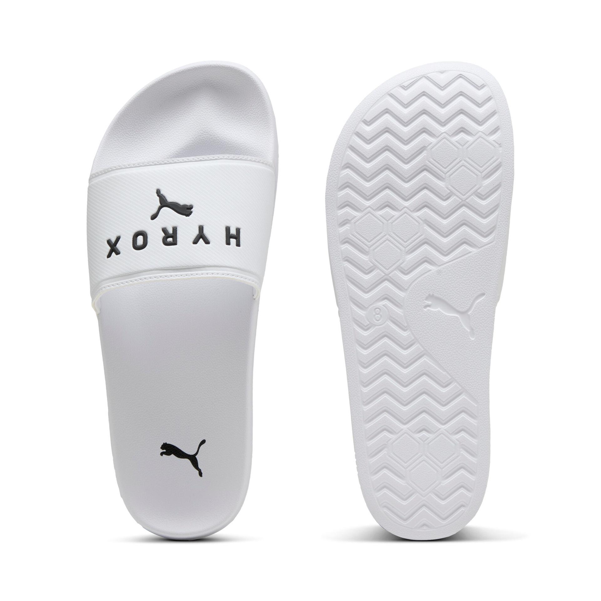 puma x hyrox leadcat 2.0 slides in white, size 7