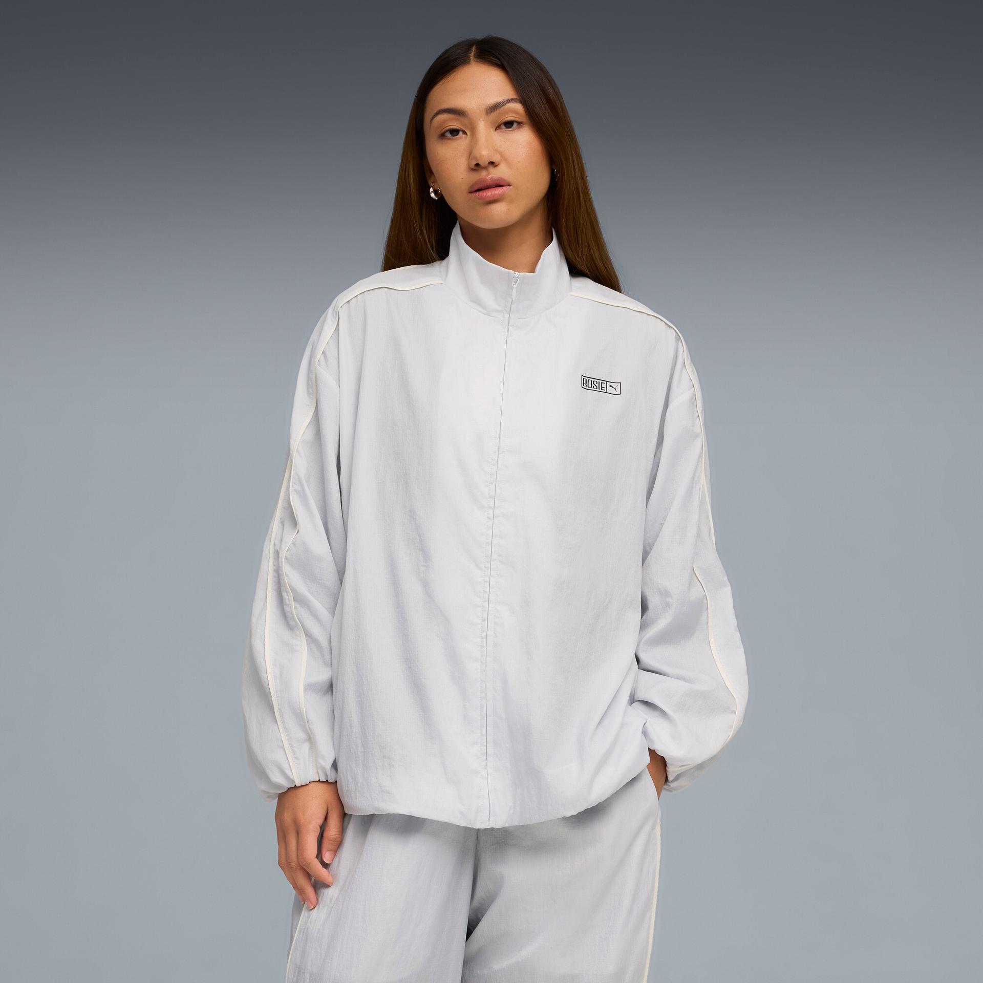 puma x rosã t7 women's track jacket in grey, size xs