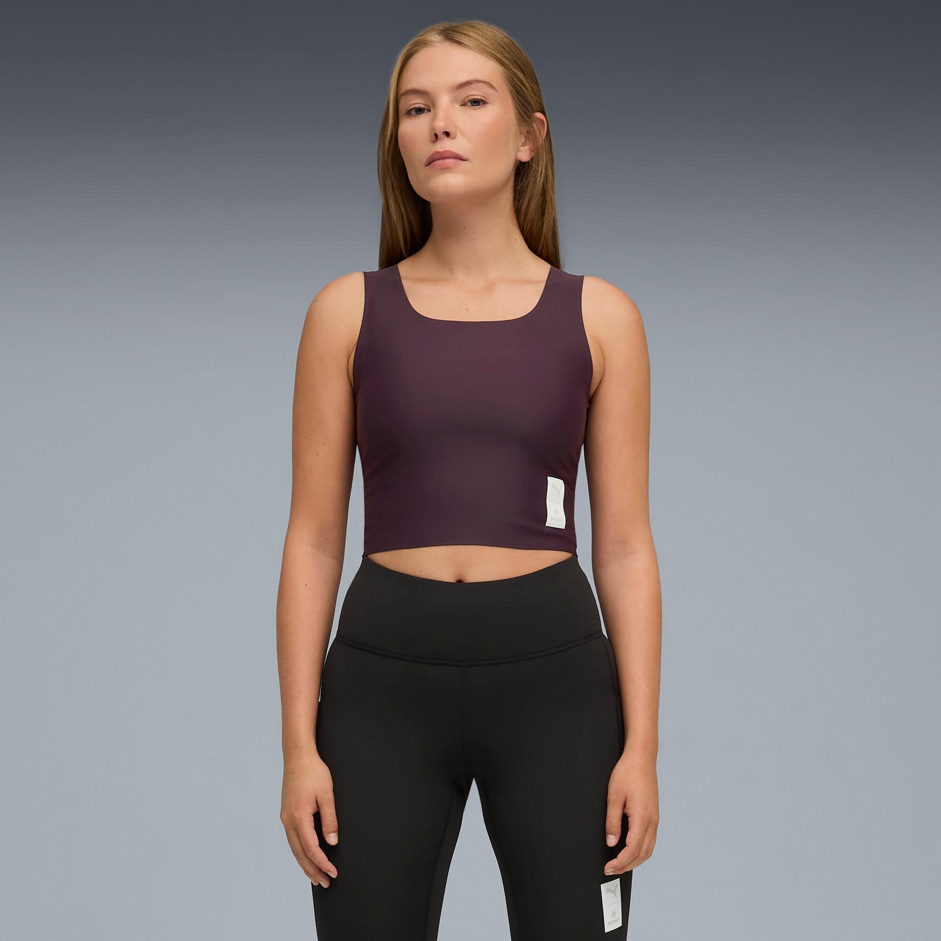 puma x saysky ultraform stretch women's running cropped tank top shoes in purple, size l