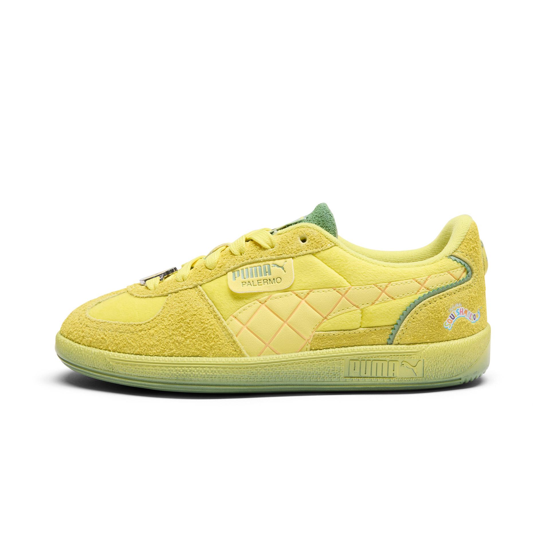 puma x squishmallows palermo maui women's sneakers in yellow, size 11