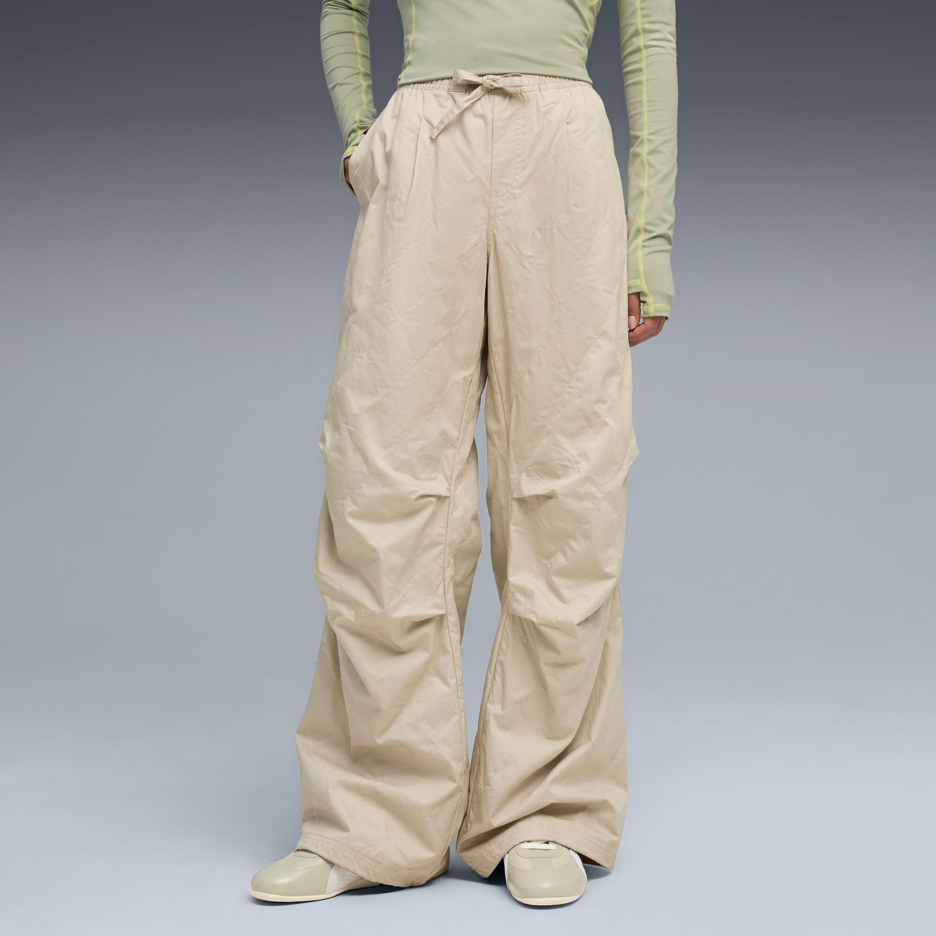 puma yona women's parachute pants in beige, size m