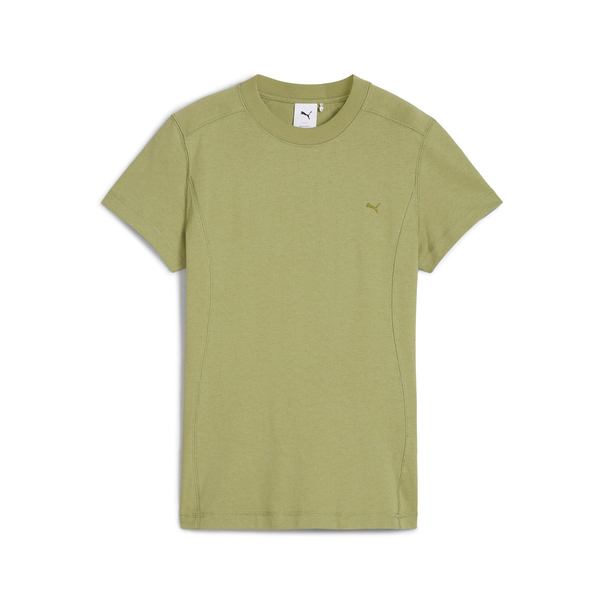 puma yona women's t-shirt in green, size s