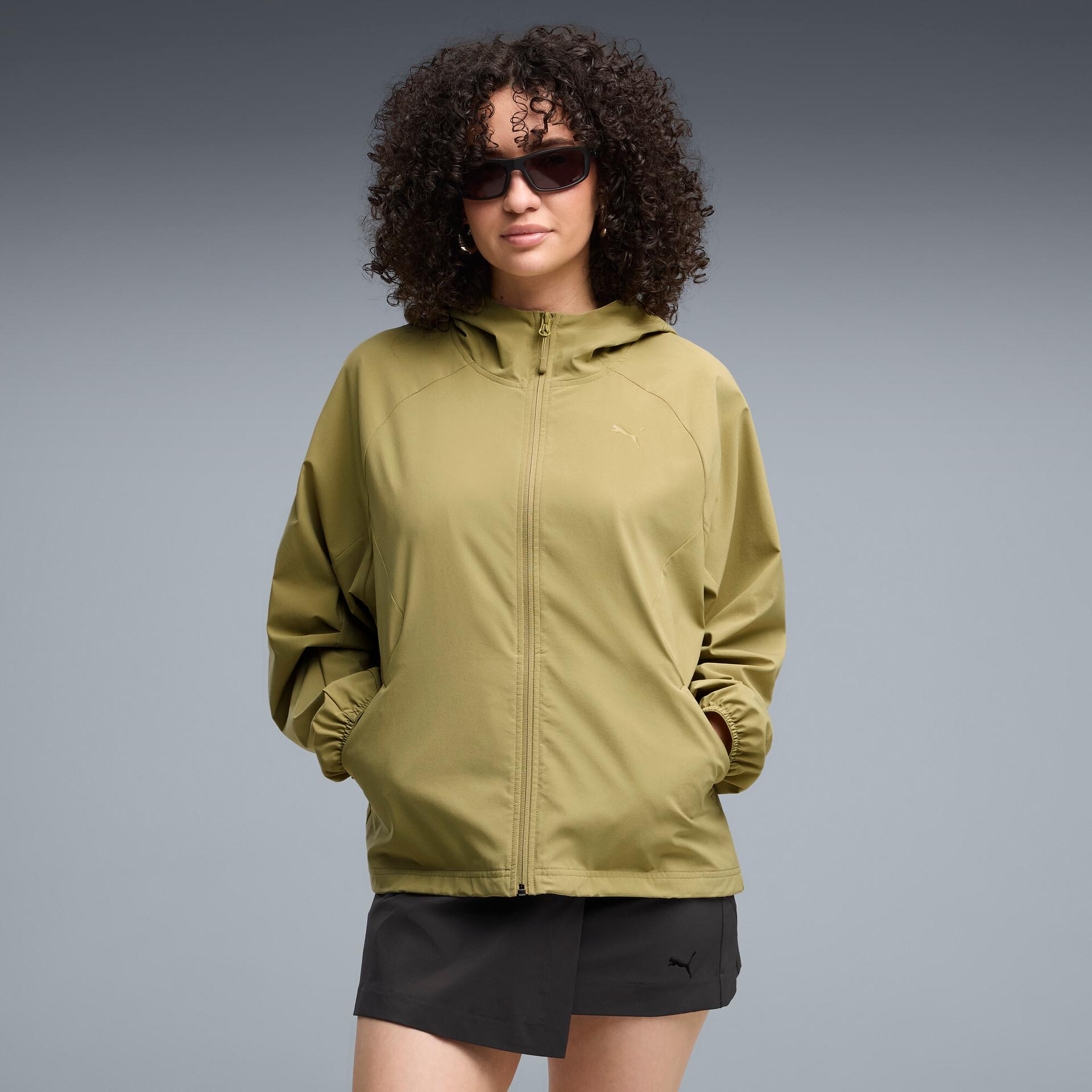 pumatech sense women's 4-way stretch oversized jacket in brown, size xl