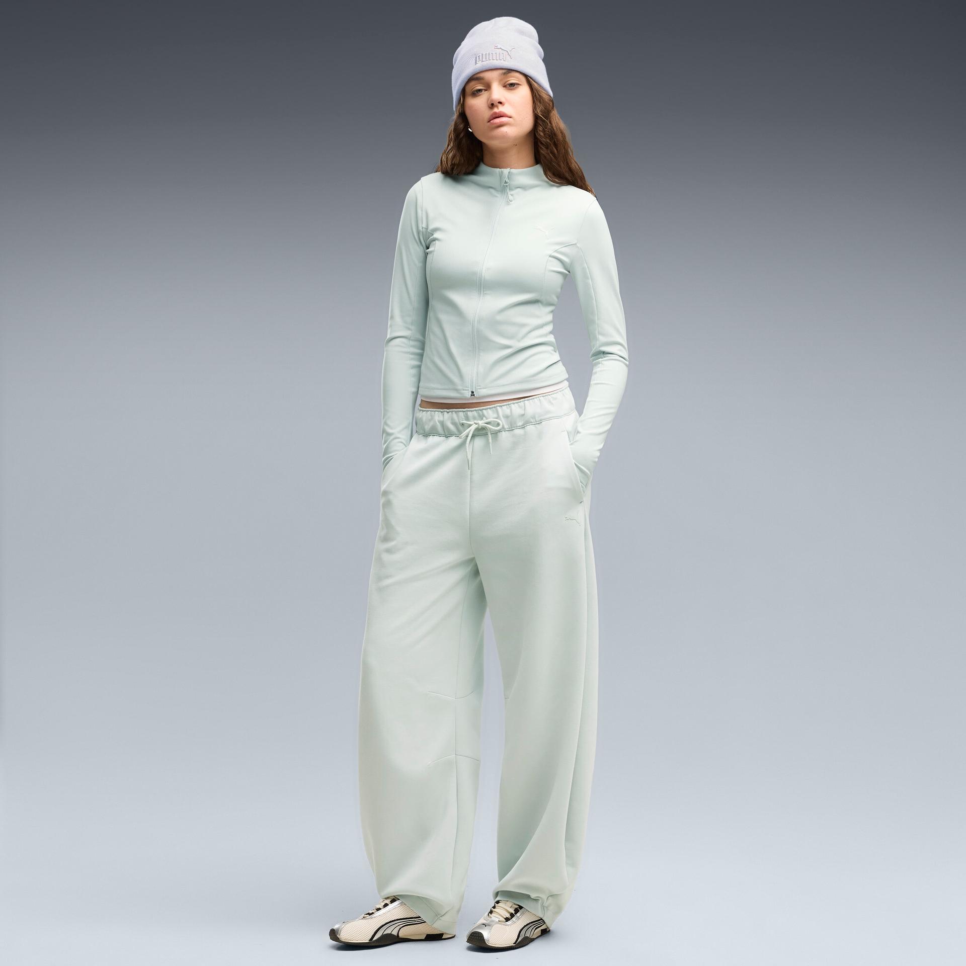 pumatech sense women's barrel sweatpants in green, size l