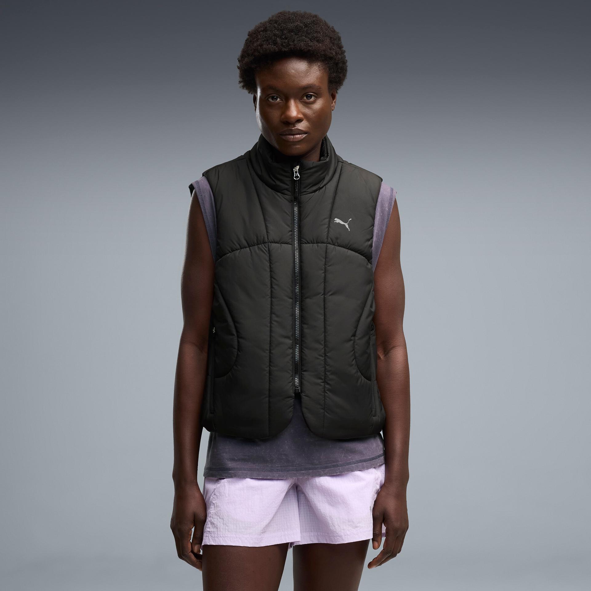 pumatech sense women's puffer vest in black, size xl