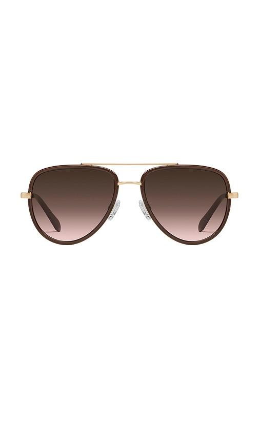 quay all in medium sunglasses in brown.