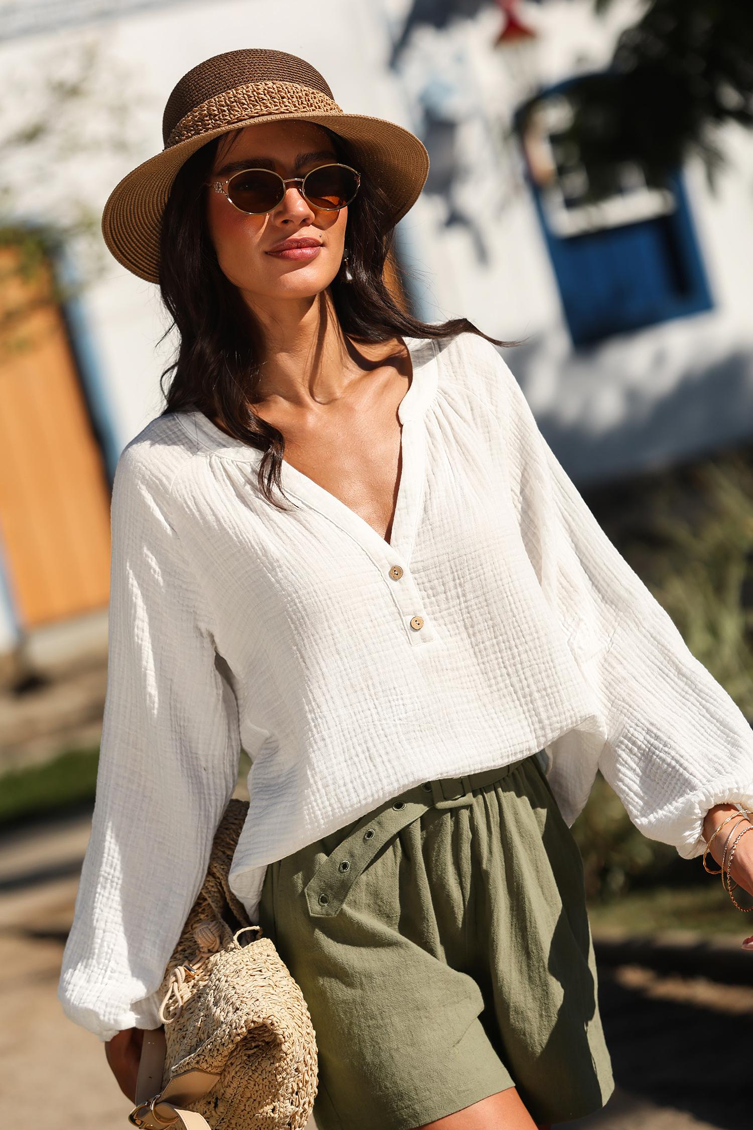 quiet day white top - l