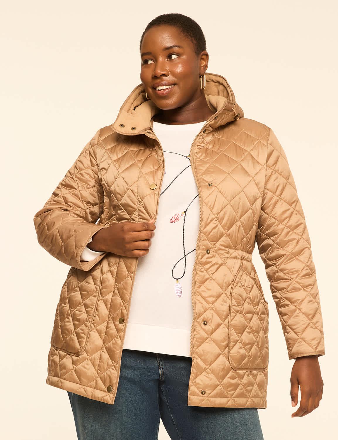quilted high-low puffer coat
