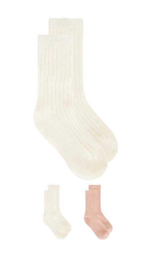 quincy mae kids socks set in neutral. - size 3-5yr (also in )