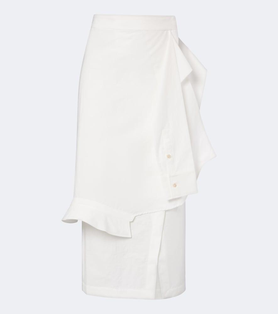 róhe asymmetric cotton-blend midi skirt