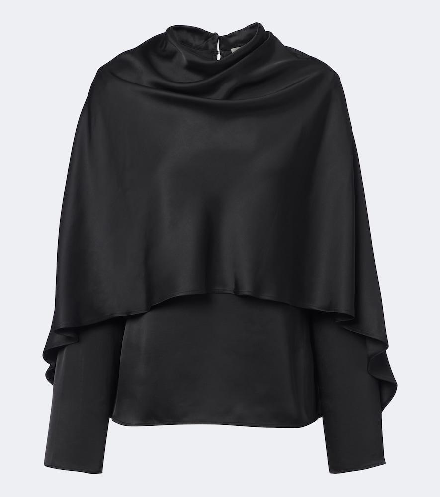 róhe caped satin top