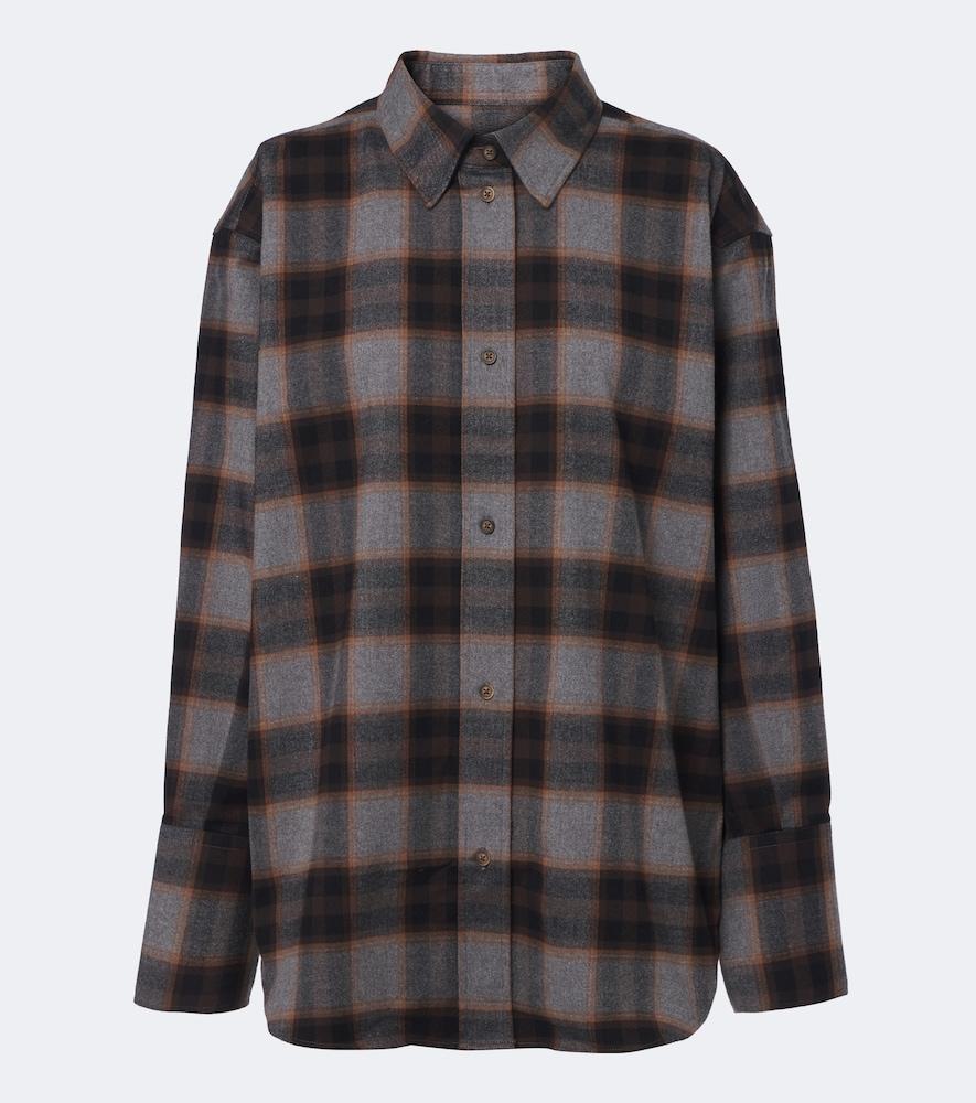 róhe checked cotton flannel shirt