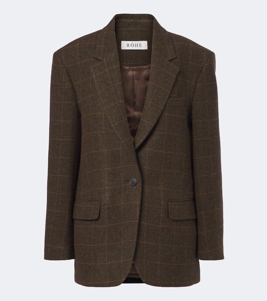 róhe checked oversized wool blazer