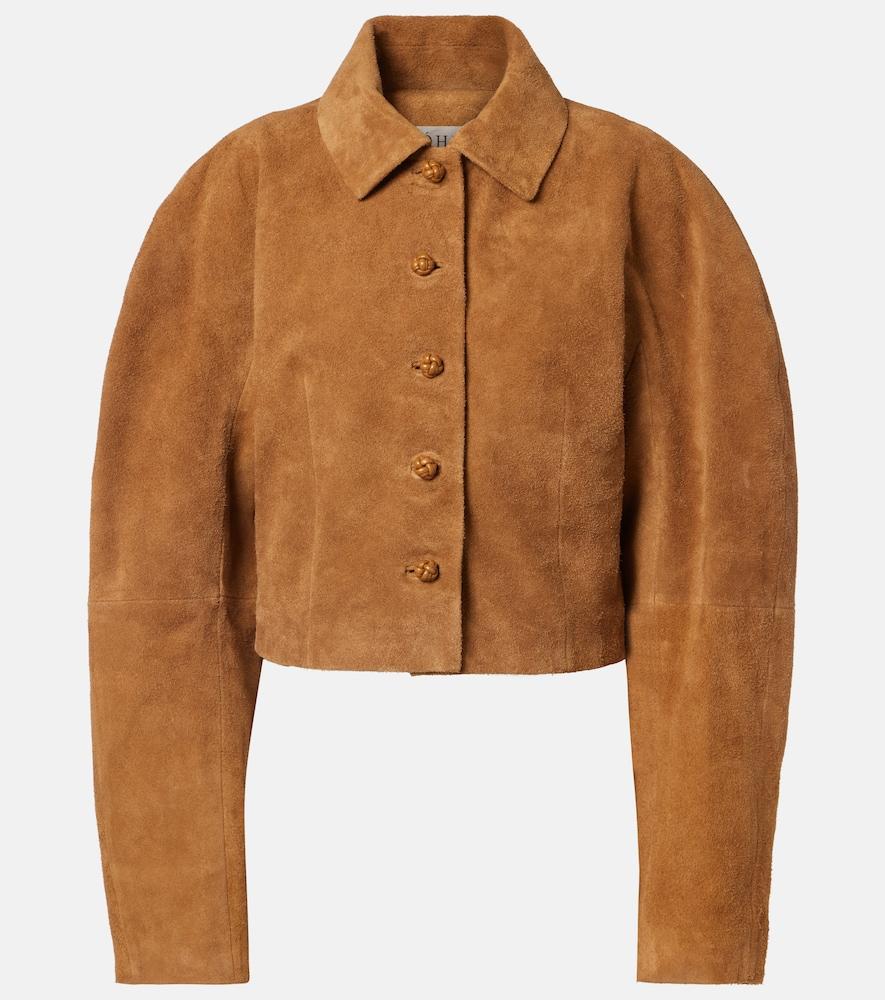 róhe cropped suede jacket
