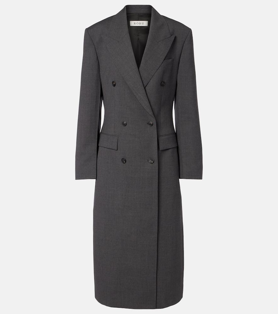 róhe double-breasted virgin wool coat