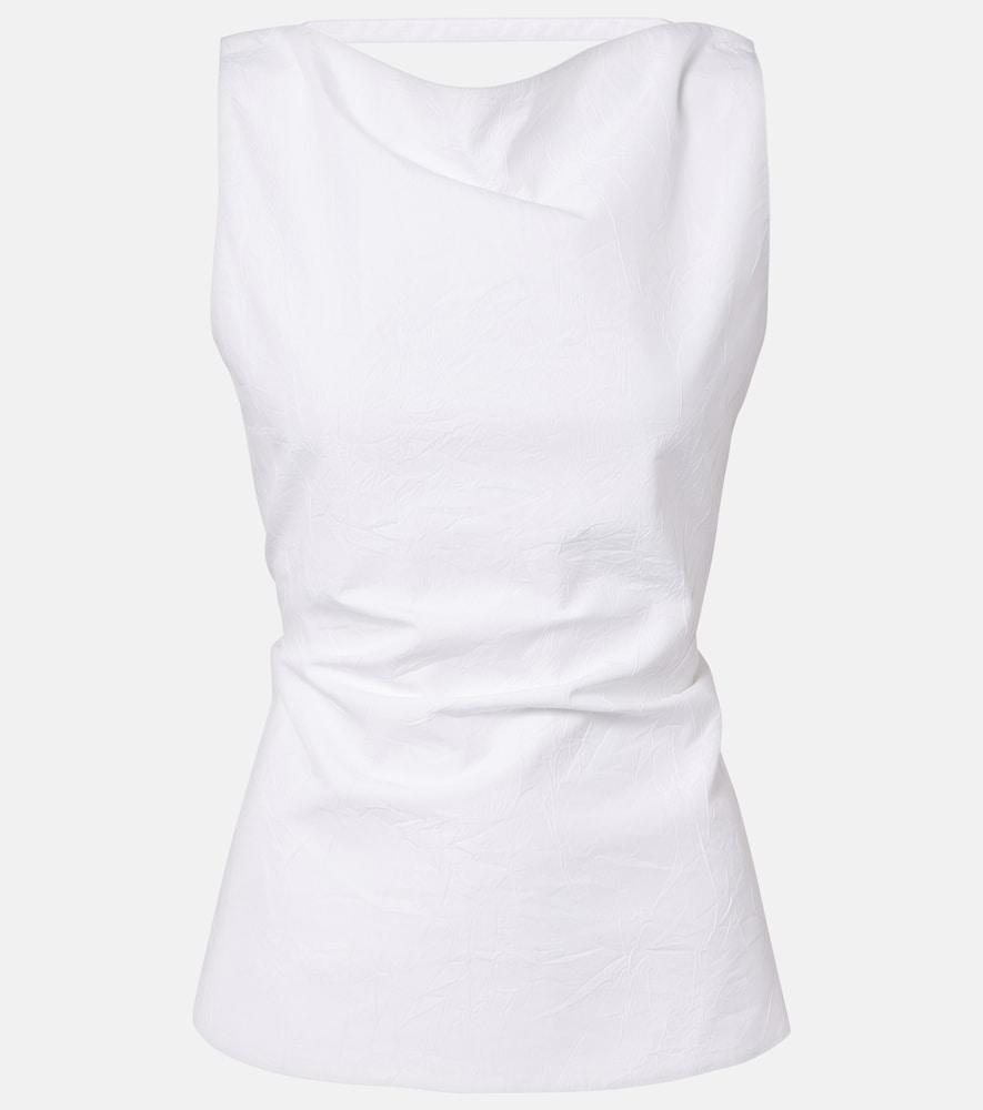 róhe draped cotton-blend top