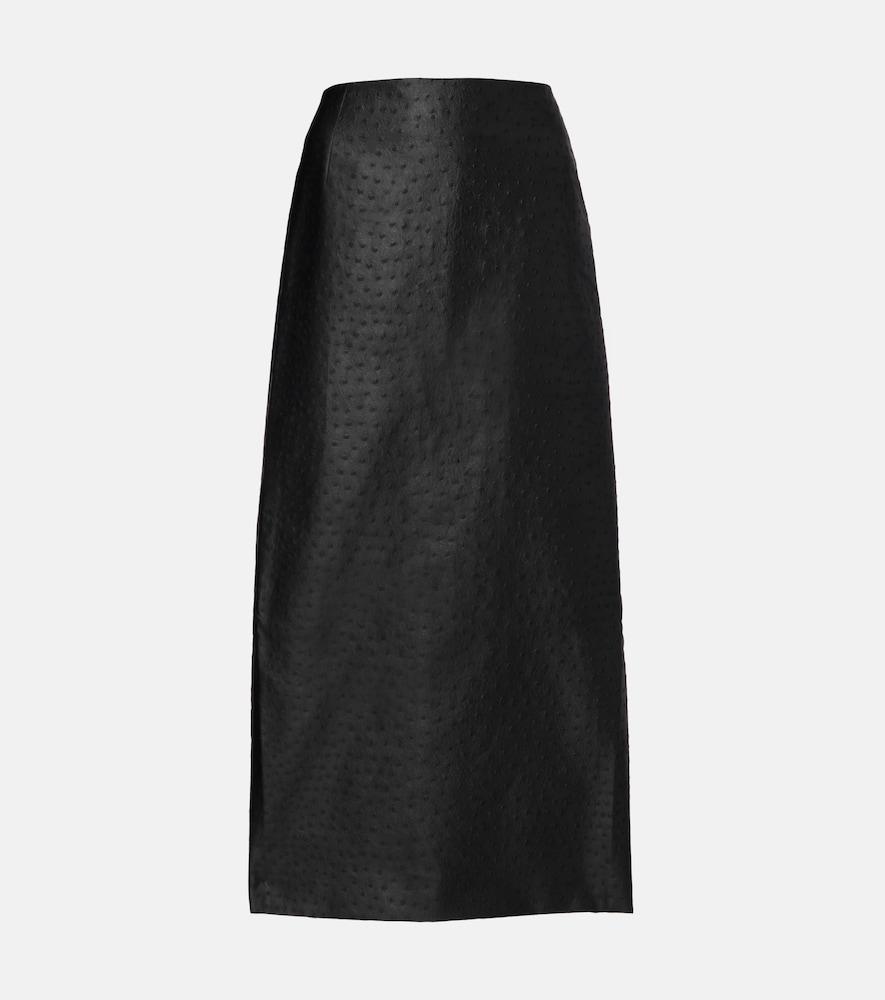 róhe embossed high-rise midi skirt