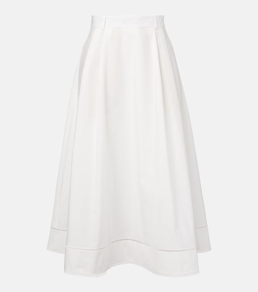 róhe embroidered cotton poplin maxi skirt
