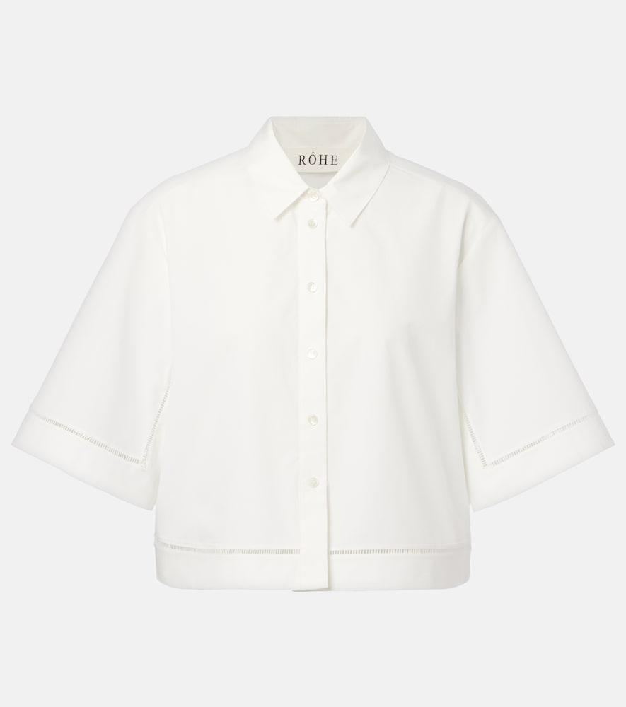 róhe embroidered cotton poplin shirt