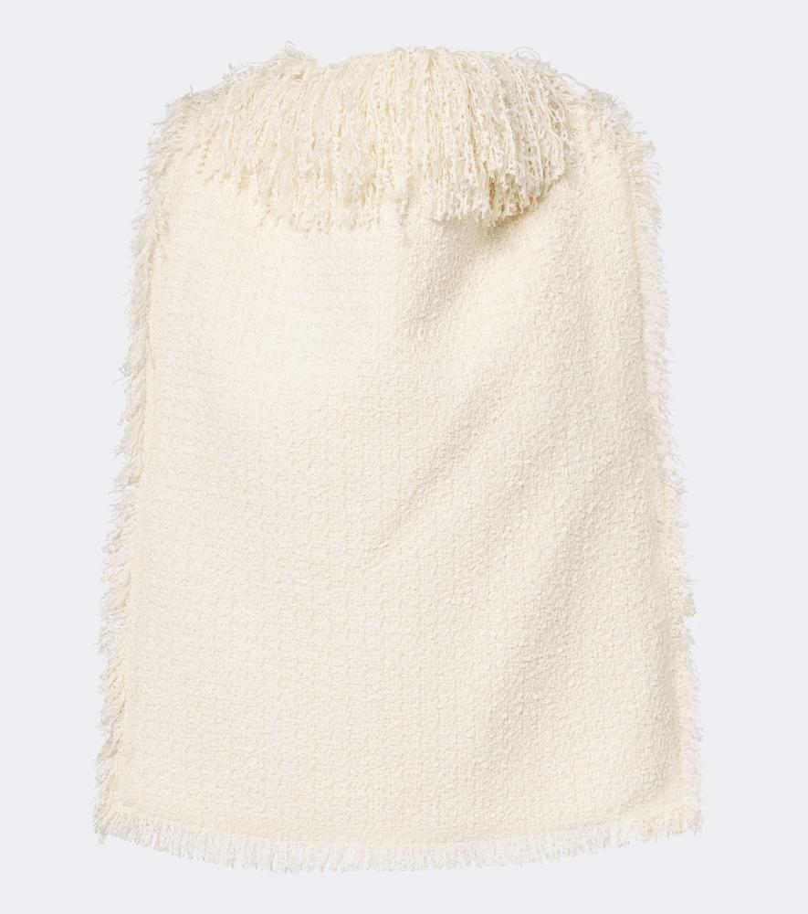 róhe fringed bouclé top