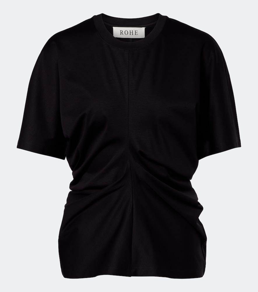 róhe gathered cotton and silk-blend t-shirt