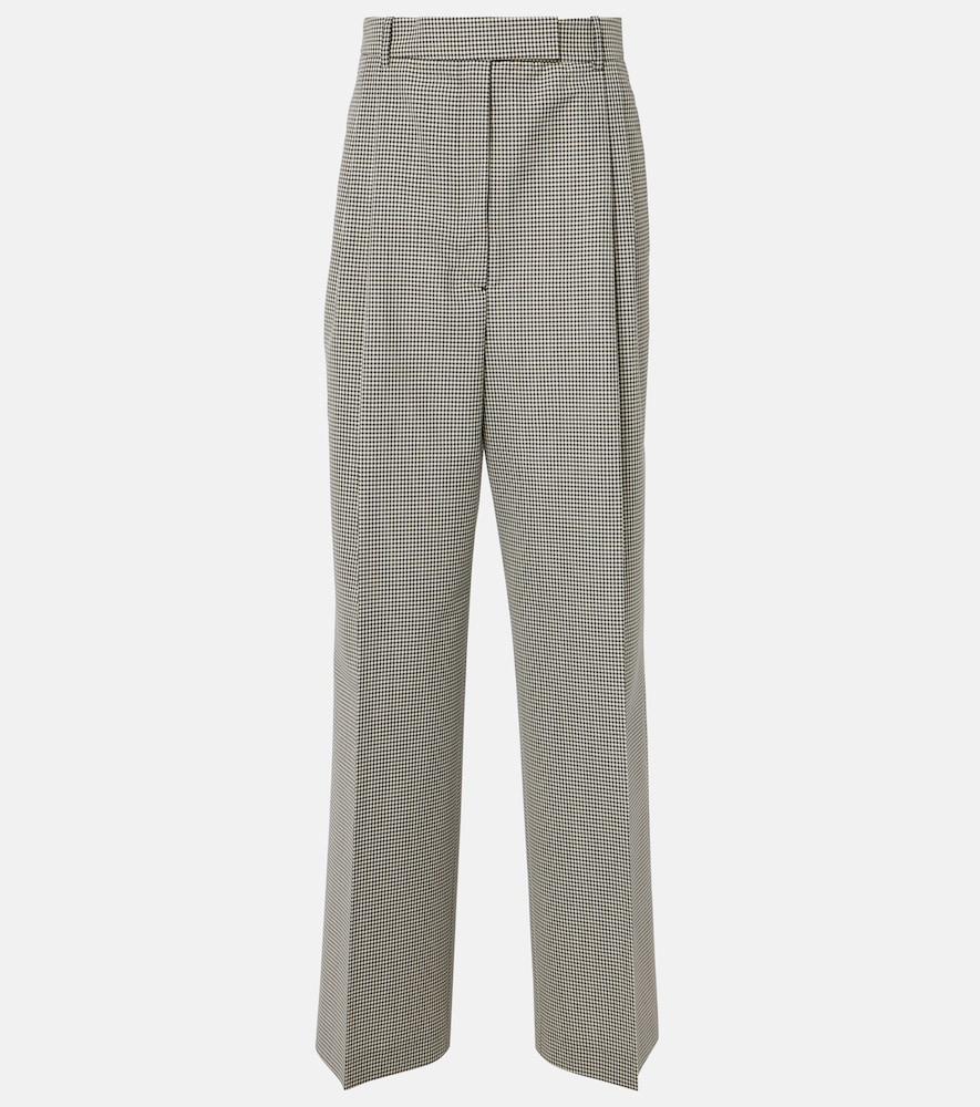 róhe gingham wool-blend wide-leg pants