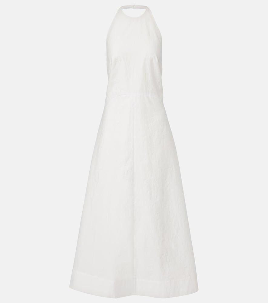 róhe halterneck cotton-blend poplin midi dress