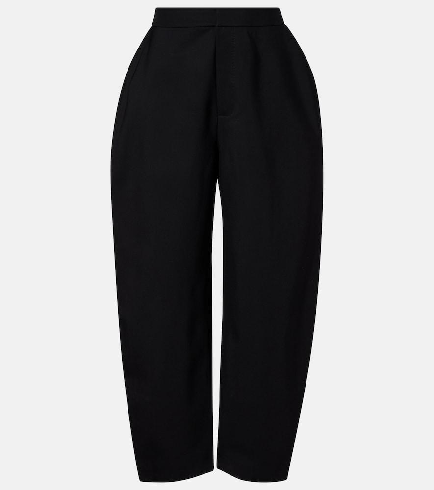 róhe high-rise crêpe barrel-leg pants