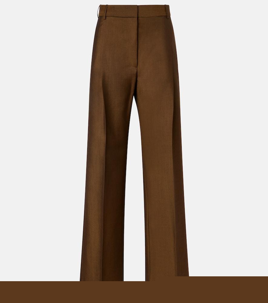 róhe high-rise wool and mohair wide-leg pants