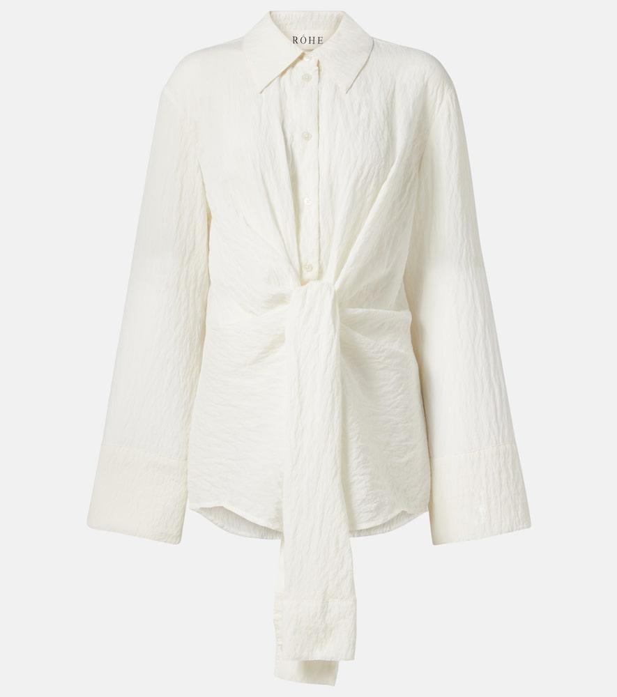 róhe knot-detail silk-blend shirt