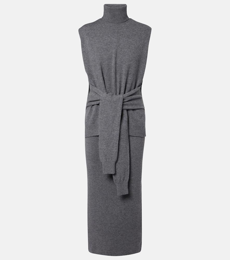 róhe layered wool and cashmere-blend midi dress