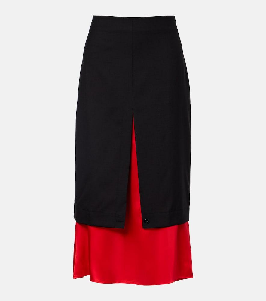 róhe layered wool midi skirt