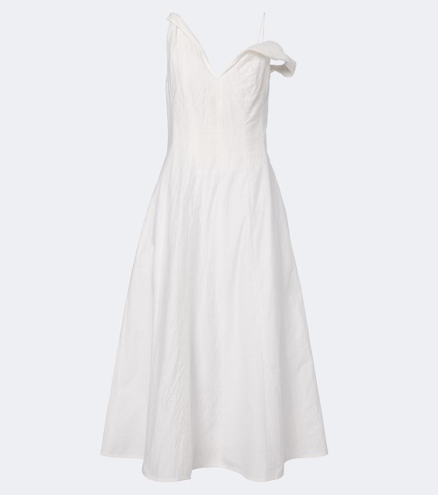 róhe off-shoulder cotton-blend midi dress