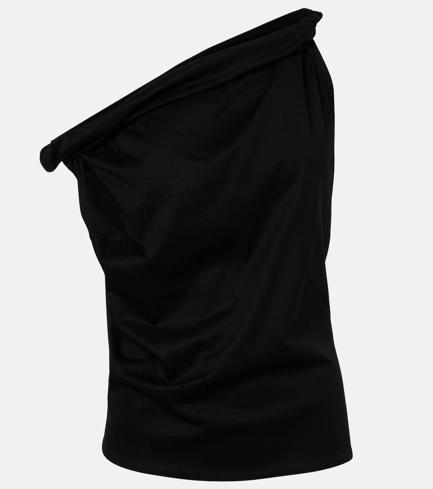 róhe one-shoulder cotton-blend top