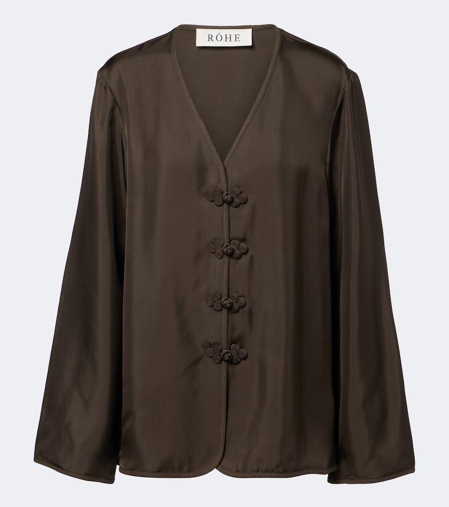 róhe oversized silk blouse