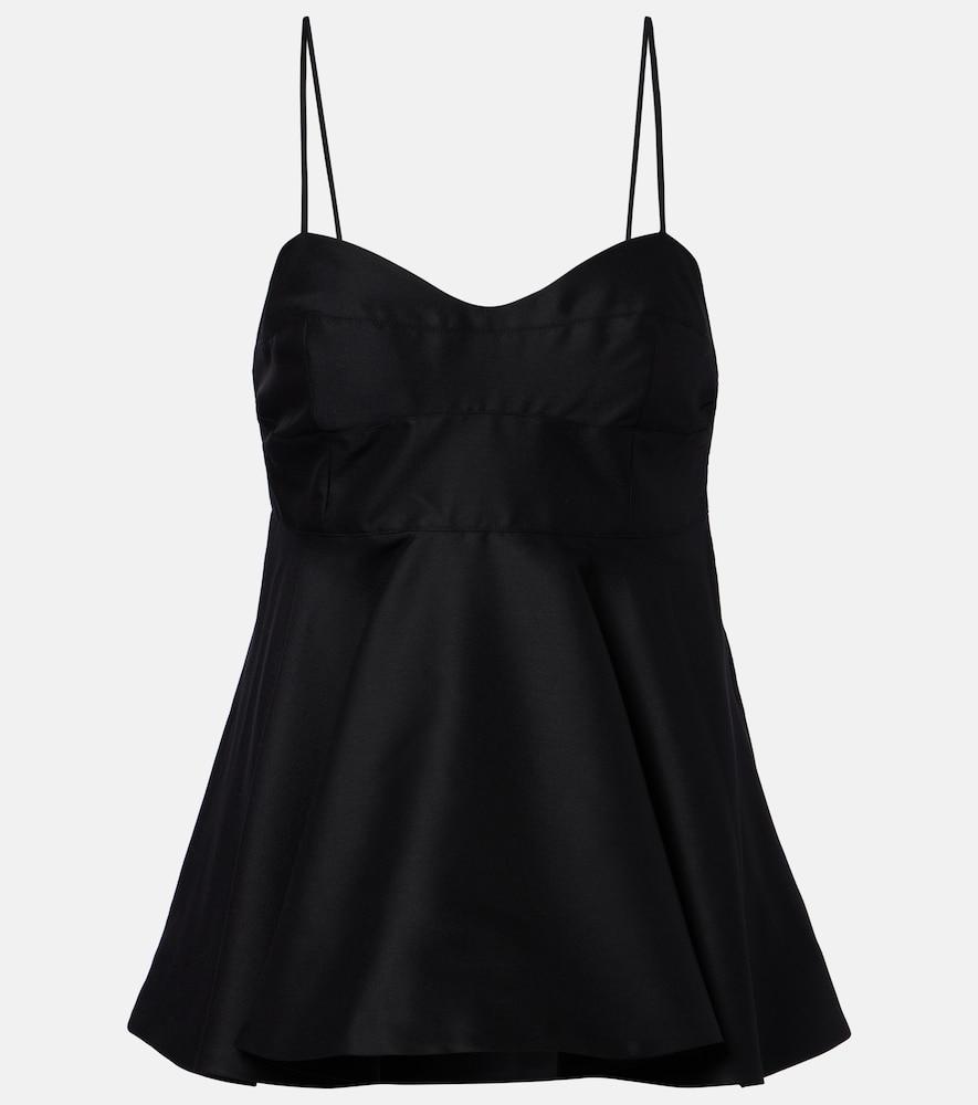 róhe peplum wool and silk bustier top