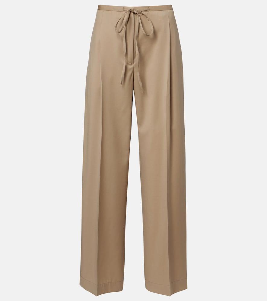 róhe pleated virgin wool wide-leg pants