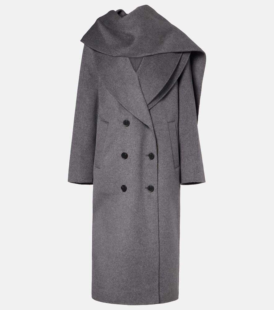 róhe scarf-detail wool and cashmere coat