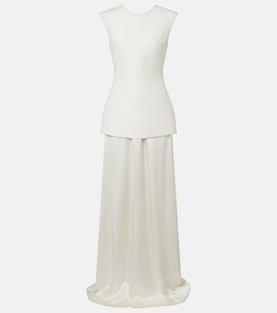 róhe silk-trimmed wool-blend gown