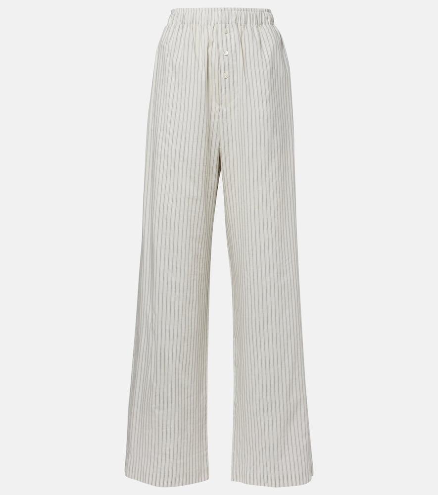 róhe striped silk and cotton wide-leg pants