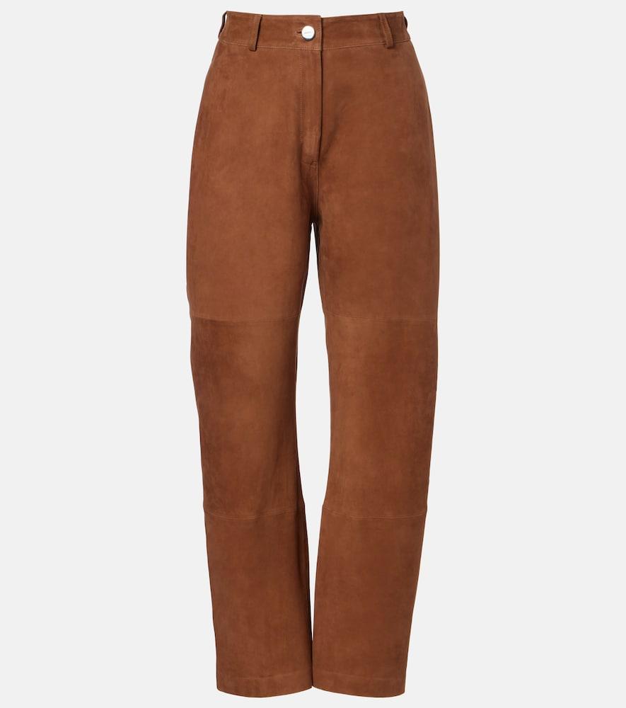 róhe suede barrel-leg pants