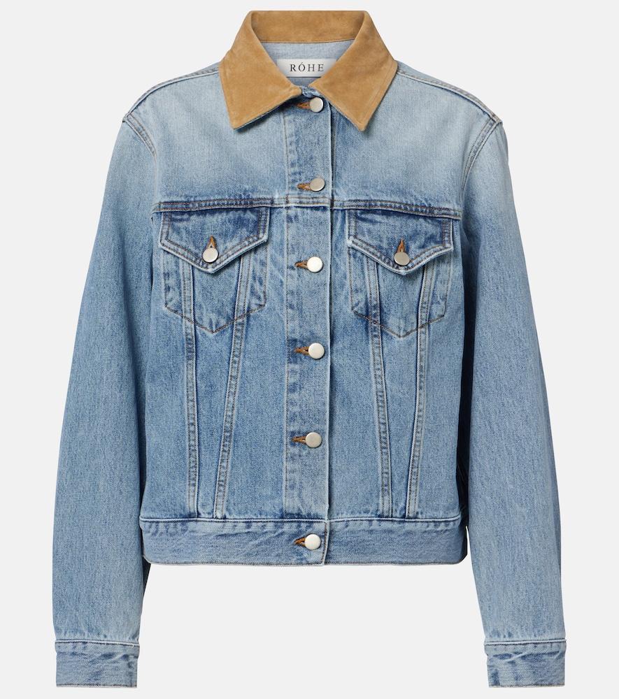 róhe suede-trimmed denim jacket