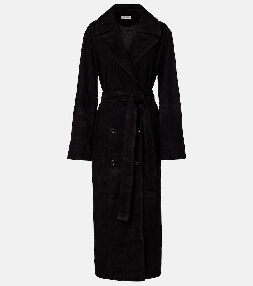 róhe suede wrap coat