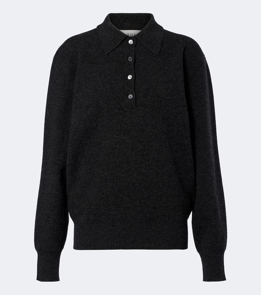 róhe wool, cashmere, and silk-blend polo sweater