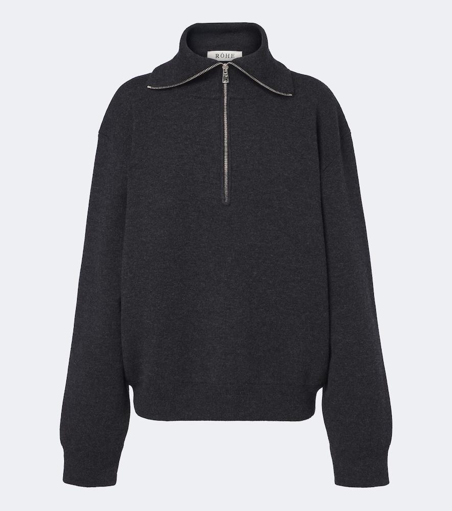 róhe wool and cashmere half-zip sweater