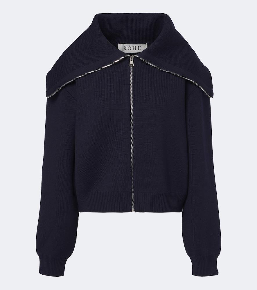 róhe wool zip-up cardigan