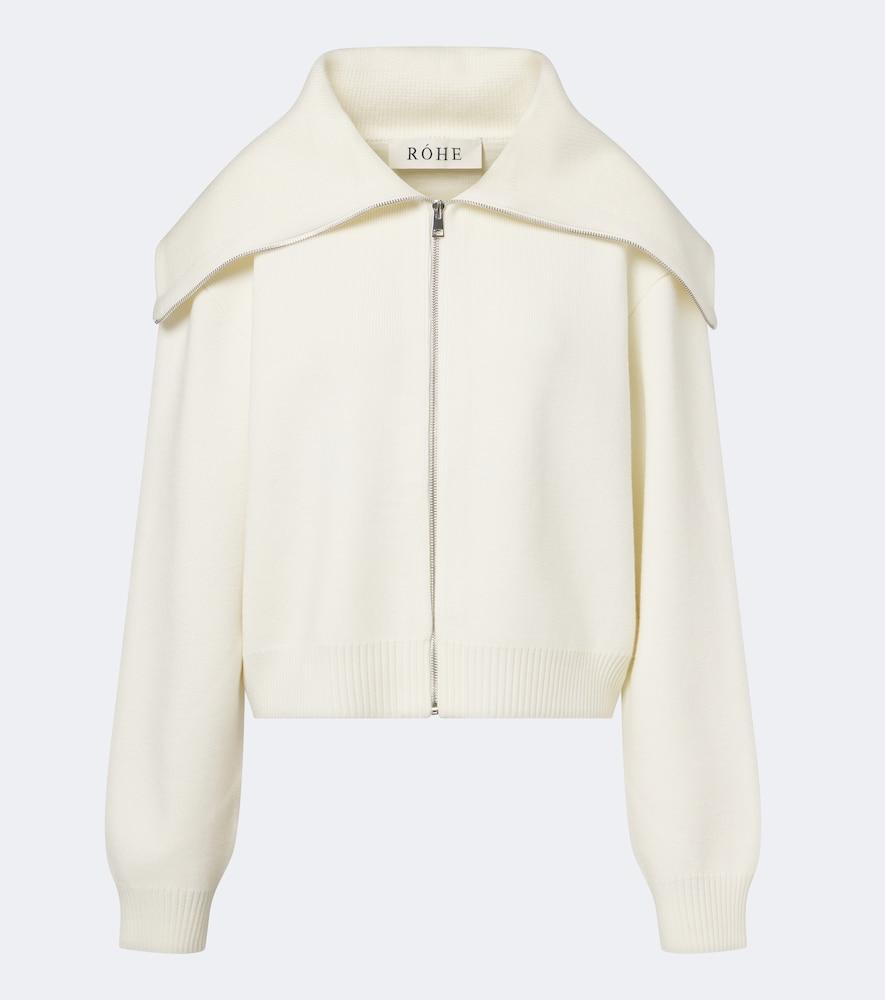 róhe wool zip-up sweater