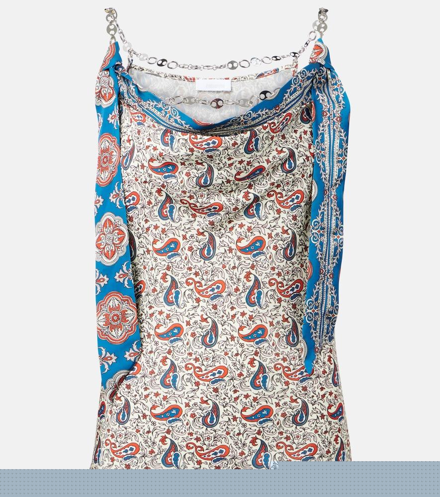 rabanne chain-detail paisley satin camisole