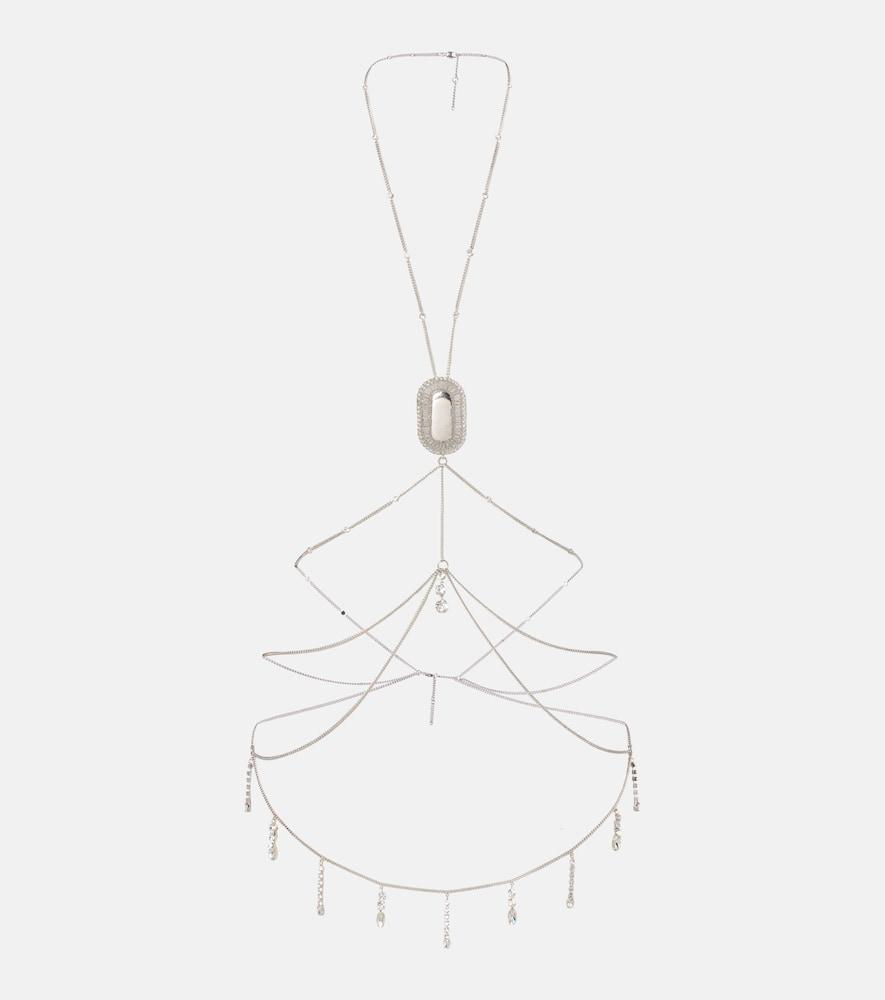 rabanne crystal-embellished body chain
